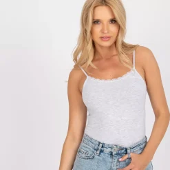 JEANS Lyhythihaiset Paidat Ja Topit>Berrak Lily toppi vaaleanharmaa