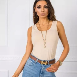 JEANS Lyhythihaiset Paidat Ja Topit>Berrak Robin toppi beige