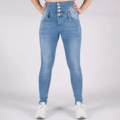 JEANS Farkut>Bestiny high waist stretchfarkut v.sininen