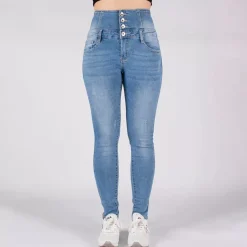 JEANS Farkut>Bestiny high waist stretchfarkut v.sininen