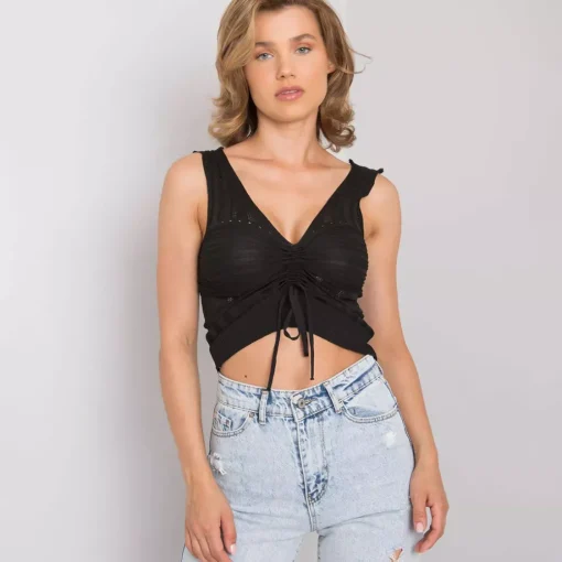 JEANS Lyhythihaiset Paidat Ja Topit>Calben Astrid neuletoppi musta