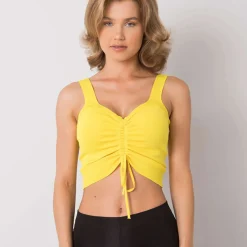 JEANS Lyhythihaiset Paidat Ja Topit></noscript>Calben Jolaine Scrunch toppi keltainen