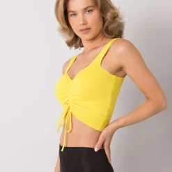 JEANS Lyhythihaiset Paidat Ja Topit></noscript>Calben Jolaine Scrunch toppi keltainen