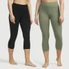 JEANS Leggingsit>Caprileggingsit 2-pakkaus khaki/musta