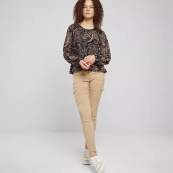 JEANS Pitkähihaiset Paidat></noscript>Cloud 5ive kuvioitu sifonkipaita musta