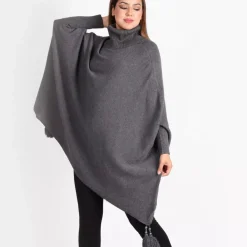 JEANS Neuleet | Plus!>Creme Boheme Tassels neuleponcho t.harmaa