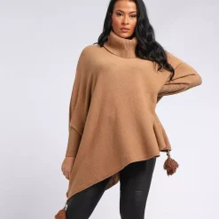JEANS Neuleet | Plus!></noscript>Creme Boheme Tassels neuleponcho kameli