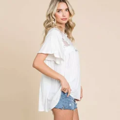 JEANS Lyhythihaiset Paidat Ja Topit>Culture Code Celina trikoopaita valkoinen