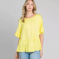 JEANS Lyhythihaiset Paidat Ja Topit>Culture Code Estela trikoopaita yellow mousse