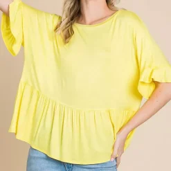 JEANS Lyhythihaiset Paidat Ja Topit>Culture Code Estela trikoopaita yellow mousse