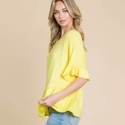 JEANS Lyhythihaiset Paidat Ja Topit></noscript>Culture Code Estela trikoopaita yellow mousse