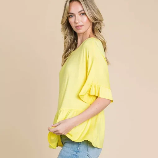 JEANS Lyhythihaiset Paidat Ja Topit>Culture Code Estela trikoopaita yellow mousse