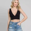 JEANS Lyhythihaiset Paidat Ja Topit>Culture Code Kinsley ribbitoppi musta