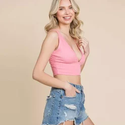 JEANS Lyhythihaiset Paidat Ja Topit>Culture Code Kinsley ribbitoppi rose