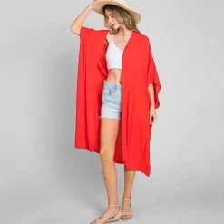 JEANS Takit | Plus!>Culture Code Raquel maxi kimono red orange