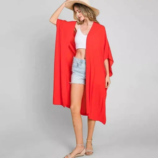 JEANS Takit | Plus!>Culture Code Raquel maxi kimono red orange