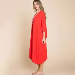 JEANS Takit | Plus!></noscript>Culture Code Raquel maxi kimono red orange