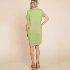 JEANS Minimekot></noscript>Culture Code Sierra t-paitamekko happy olive