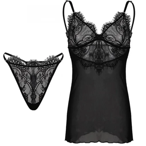 JEANS Alusvaatteet>D Karen Jovita chemise ja stringit musta