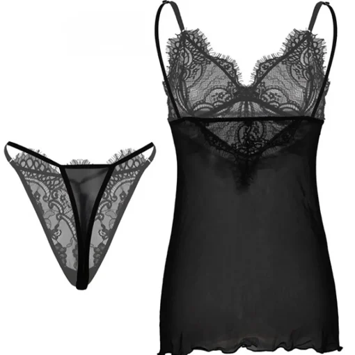 JEANS Alusvaatteet>D Karen Jovita chemise ja stringit musta