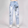 JEANS Farkut>Daysie Boyfriend kuvioidut farkut v.sininen