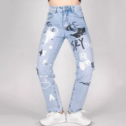 JEANS Farkut></noscript>Daysie Boyfriend kuvioidut farkut v.sininen