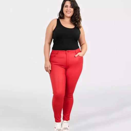JEANS Housut | Plus!>Daysie Coated housut punainen