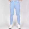 JEANS Farkut>Daysie high waist stretchfarkut light blue