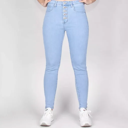 JEANS Farkut>Daysie high waist stretchfarkut light blue