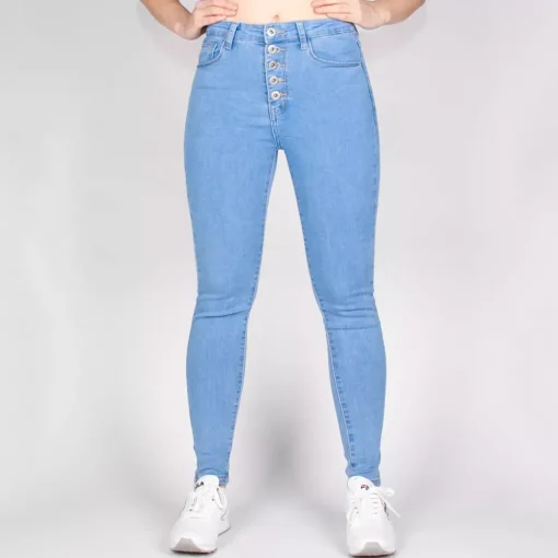 JEANS Farkut>Daysie high waist stretchfarkut baby blue