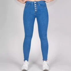 JEANS Farkut>Daysie high waist stretchfarkut steel blue