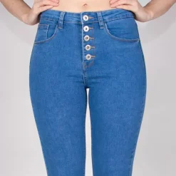 JEANS Farkut>Daysie high waist stretchfarkut steel blue