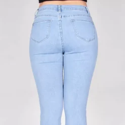 JEANS Farkut></noscript>Daysie high waist stretchfarkut light blue