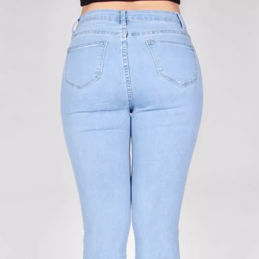JEANS Farkut>Daysie high waist stretchfarkut light blue