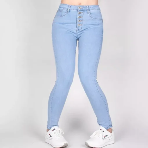 JEANS Farkut>Daysie high waist stretchfarkut light blue