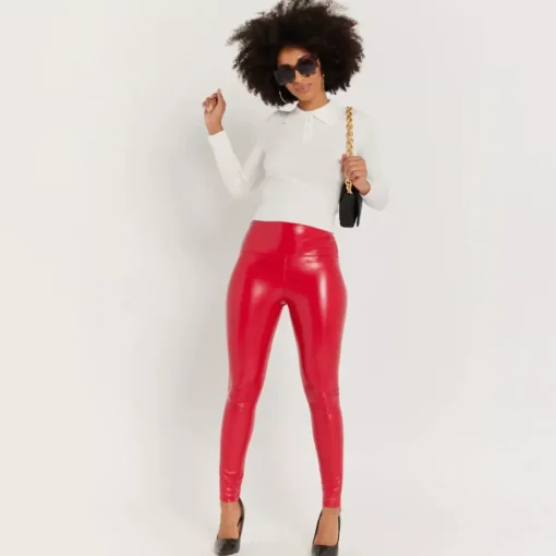 JEANS Leggingsit>Daysie high waist thermoleggingsit punainen