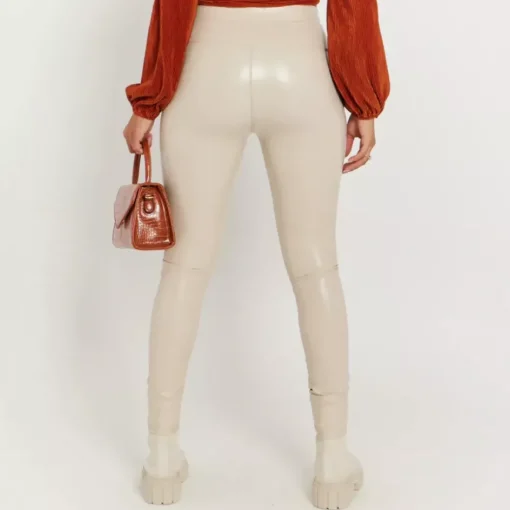 JEANS Leggingsit>Daysie high waist thermoleggingsit vaalea beige