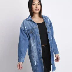 JEANS Takit>Daysie Ripped farkkutakki sininen