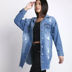 JEANS Takit>Daysie Ripped farkkutakki sininen