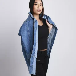 JEANS Takit></noscript>Daysie Ripped farkkutakki sininen