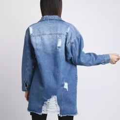 JEANS Takit></noscript>Daysie Ripped farkkutakki sininen
