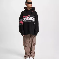 JEANS Hupparit>DNGRS Oversized Hoody Trust musta