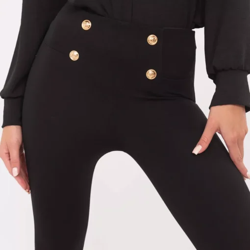 JEANS Housut>Dolce & Trendy Doe stretch-housut musta