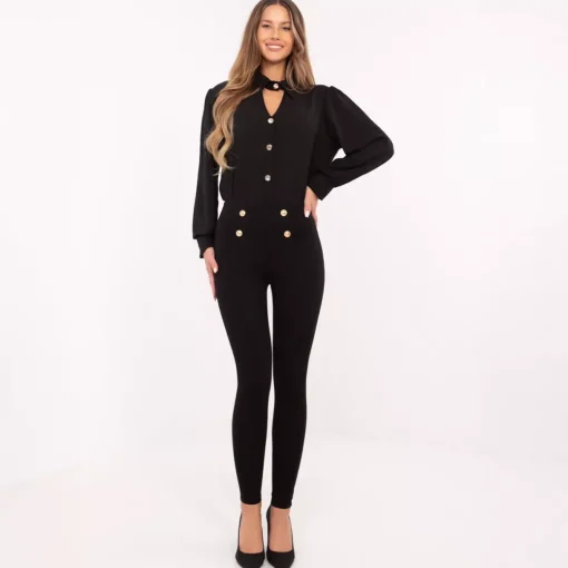 JEANS Housut>Dolce & Trendy Doe stretch-housut musta