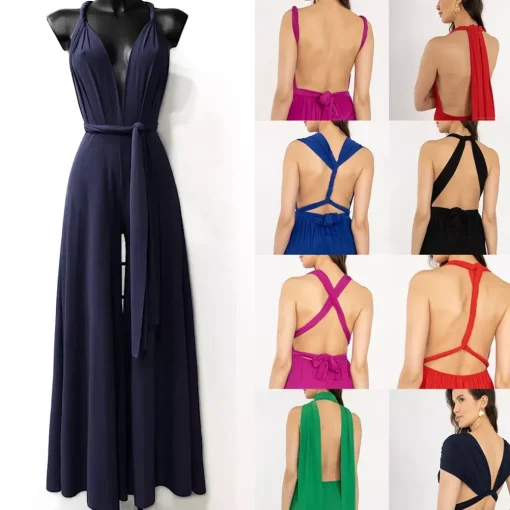 JEANS Jumpsuit-haalarit>Elle Bora Multi Tie jumpsuit navy