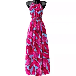 JEANS Maksimekot>Elle Carina kuvioitu mekko pinkki/turkoosi