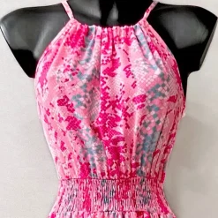 JEANS Maksimekot>Elle Carina Snakeprint mekko pinkki