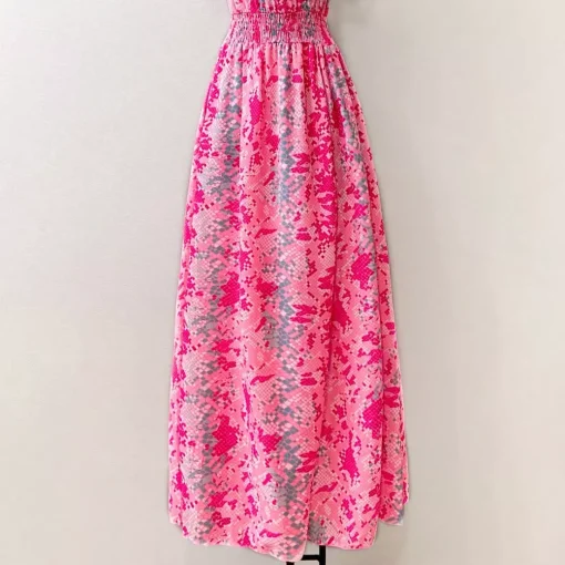 JEANS Maksimekot>Elle Carina Snakeprint mekko pinkki