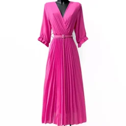 JEANS Maksimekot>Elle Elsa mekko vyöllä fuksia