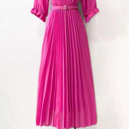 JEANS Maksimekot>Elle Elsa mekko vyöllä fuksia